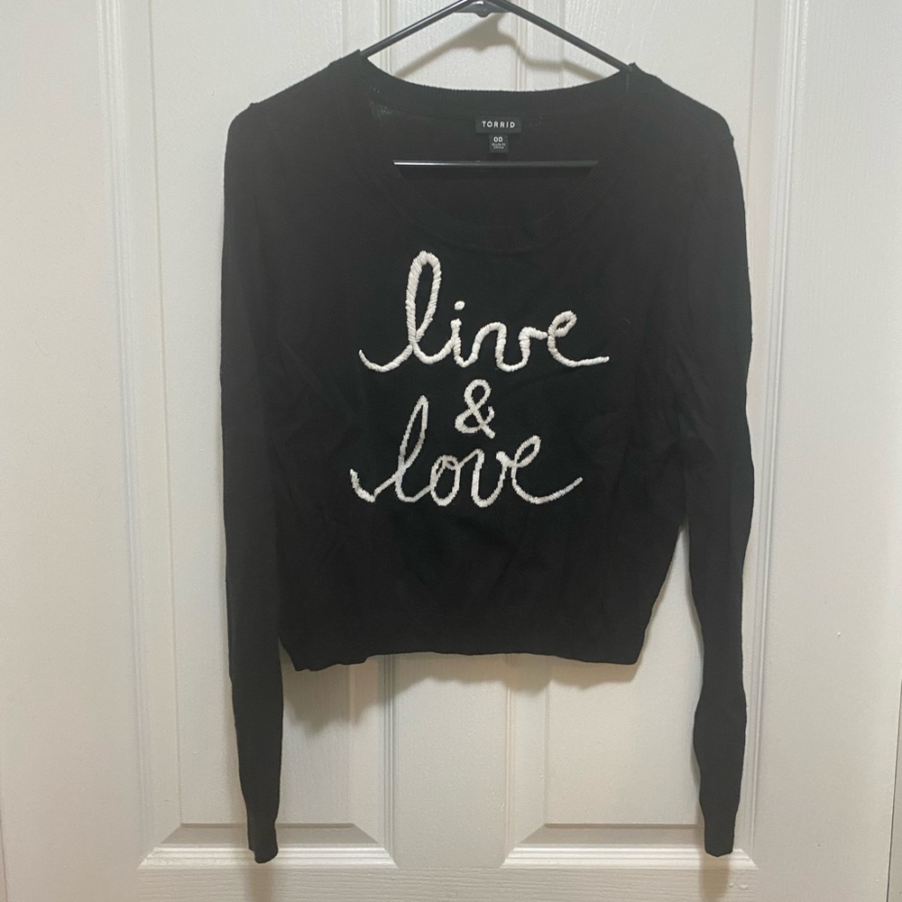 Torrid black crop sweater